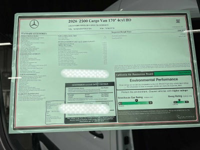 2026 Mercedes-Benz Sprinter 2500 High Roof I4 Diesel HO 170 RWD