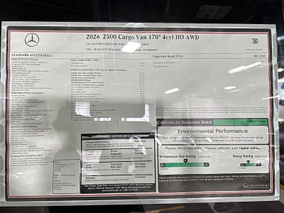 2026 Mercedes-Benz Sprinter 2500 High Roof I4 Diesel HO 170 AWD