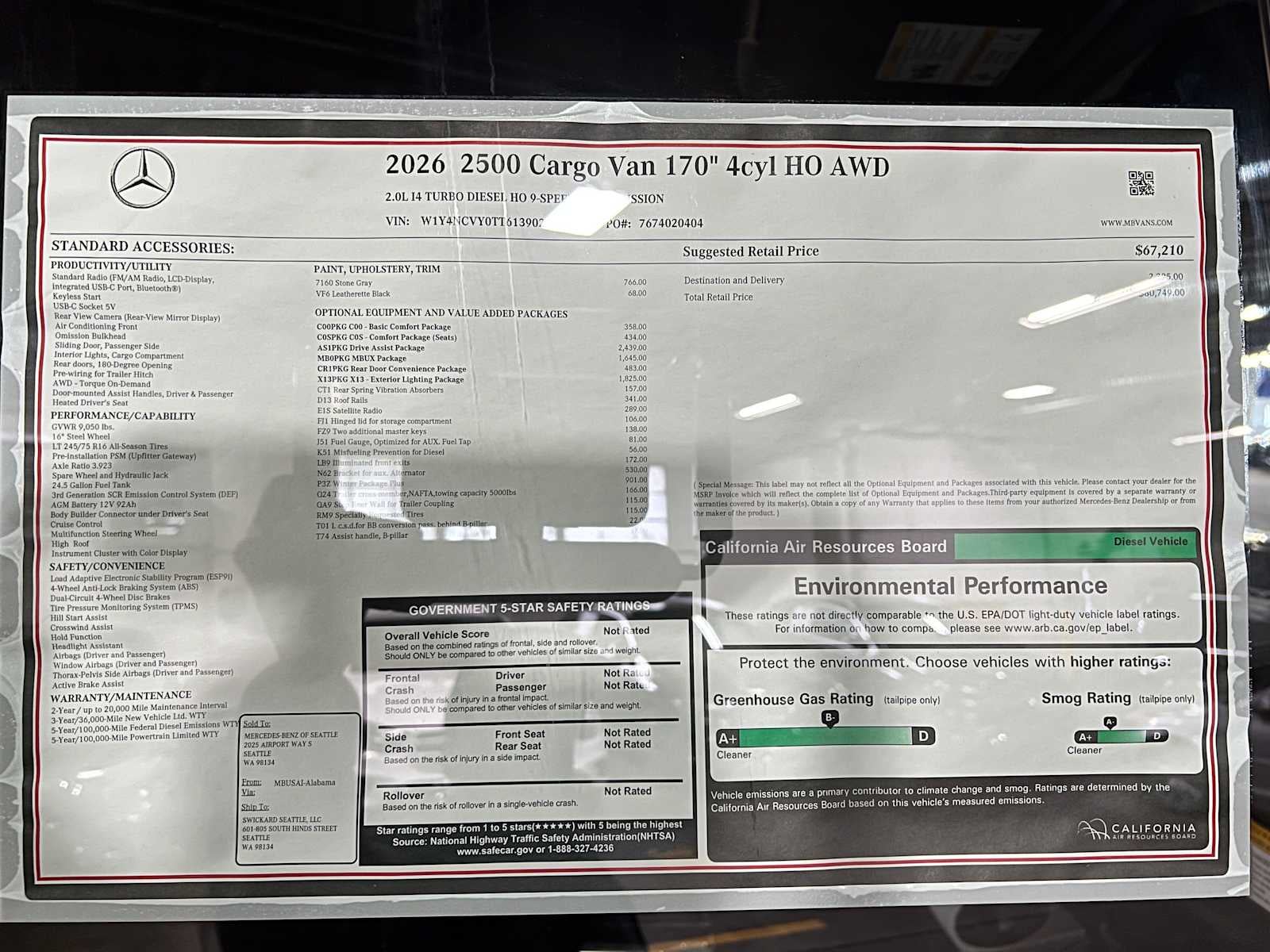 2026 Mercedes-Benz Sprinter 2500 High Roof I4 Diesel HO 170 AWD