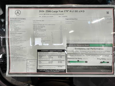 2026 Mercedes-Benz Sprinter 2500 High Roof I4 Diesel HO 170 AWD