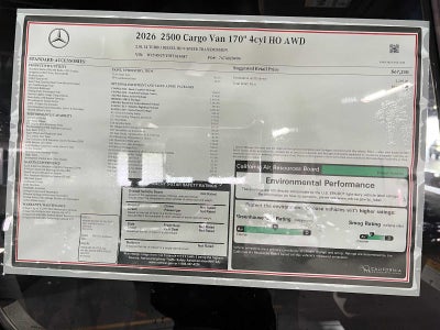 2026 Mercedes-Benz Sprinter 2500 High Roof I4 Diesel HO 170 AWD
