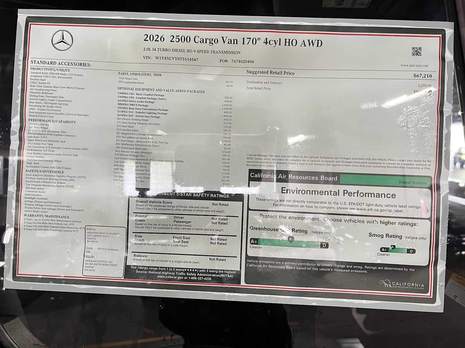 2026 Mercedes-Benz Sprinter 2500 High Roof I4 Diesel HO 170 AWD