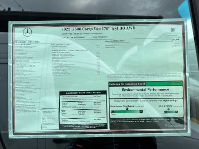 2025 Mercedes-Benz Sprinter Cargo Van 2500 High Roof I4 Diesel HO 170 AWD