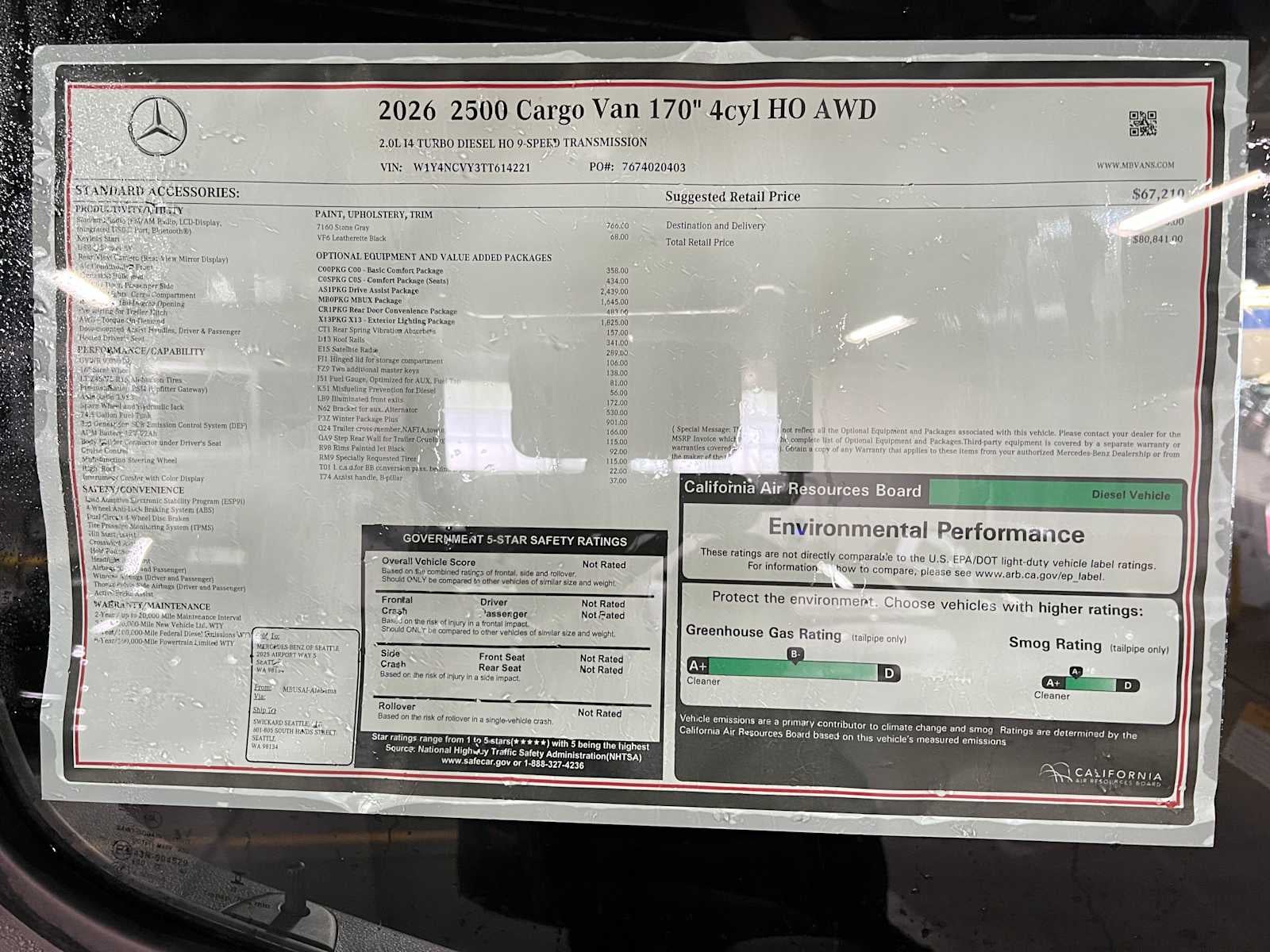 2026 Mercedes-Benz Sprinter 2500 High Roof I4 Diesel HO 170 AWD