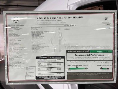 2026 Mercedes-Benz Sprinter Cargo 2500 High Roof I4 Diesel HO 170 AWD