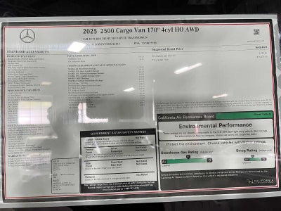 2025 Mercedes-Benz Sprinter Cargo Van 2500 High Roof I4 Diesel HO 170 AWD
