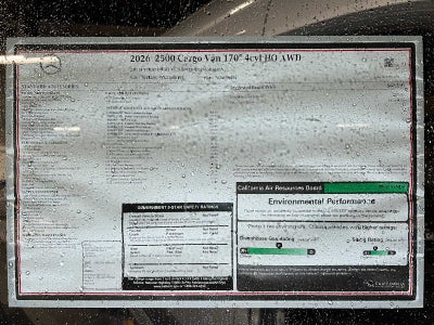 2026 Mercedes-Benz Sprinter 2500 High Roof I4 Diesel HO 170" AWD