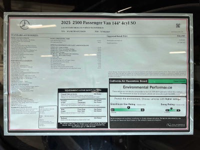 2025 Mercedes-Benz Sprinter Passenger Van 2500 Standard Roof I4 Diesel 144" RWD