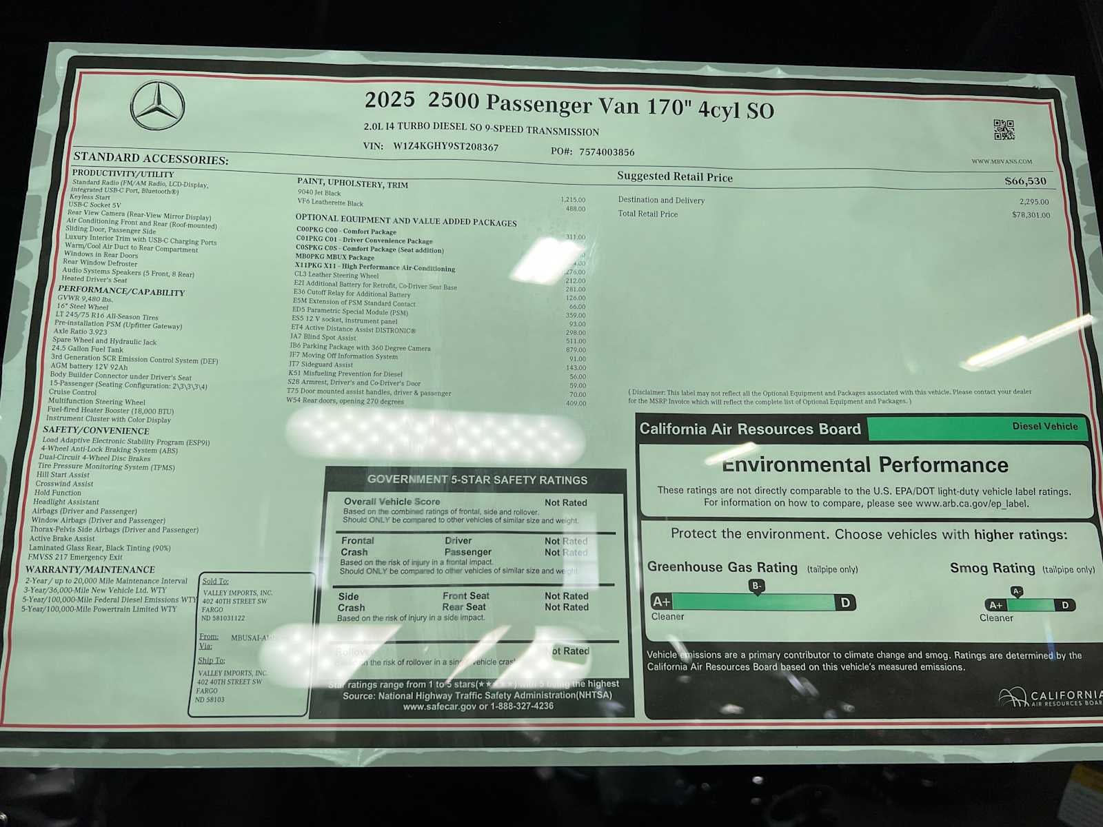 2025 Mercedes-Benz Sprinter Passenger Van 2500 High Roof I4 Diesel 170 RWD