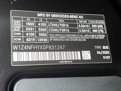 2025 Mercedes-Benz Sprinter Passenger Van 2500 Standard Roof I4 Diesel HO 144 RWD