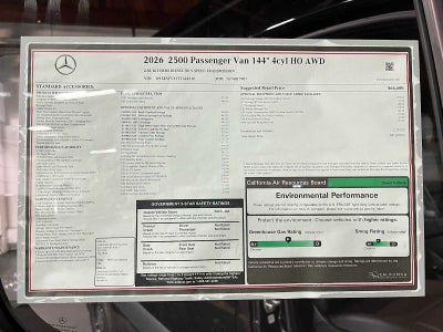 2026 Mercedes-Benz Sprinter Passenger Van 2500 Standard Roof I4 Diesel HO 144 AWD