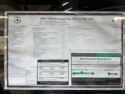 2026 Mercedes-Benz Sprinter Passenger 2500 Standard Roof I4 Diesel HO 144 AWD