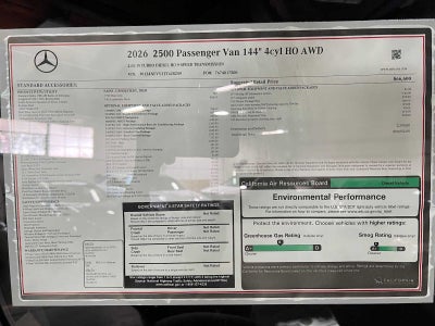 2026 Mercedes-Benz Sprinter Passenger 2500 Standard Roof I4 Diesel HO 144 AWD