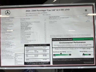 2026 Mercedes-Benz Sprinter Passenger 2500 Standard Roof I4 Diesel HO 144 AWD