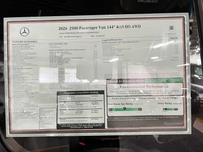 2026 Mercedes-Benz Sprinter Passenger Van 2500 Standard Roof I4 Diesel HO 144 AWD