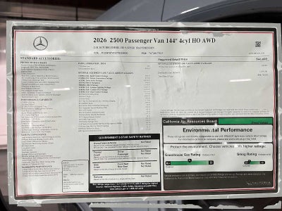 2026 Mercedes-Benz Sprinter Passenger Van 2500 Standard Roof I4 Diesel HO 144 AWD