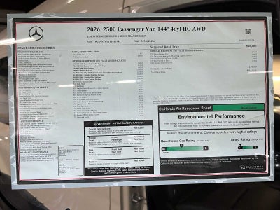 2026 Mercedes-Benz Sprinter Passenger 2500 Standard Roof I4 Diesel HO 144 AWD