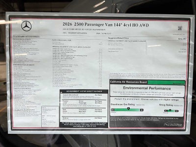 2026 Mercedes-Benz Sprinter Passenger 2500 Standard Roof I4 Diesel HO 144 AWD