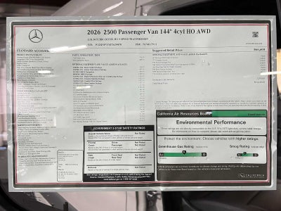 2026 Mercedes-Benz Sprinter Passenger Van 2500 Standard Roof I4 Diesel HO 144 AWD