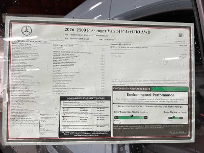 2026 Mercedes-Benz Sprinter Passenger Van 2500 Standard Roof I4 Diesel HO 144 AWD