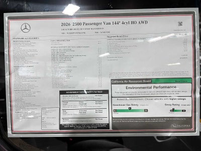 2026 Mercedes-Benz Sprinter Passenger Van 2500 Standard Roof I4 Diesel HO 144 AWD