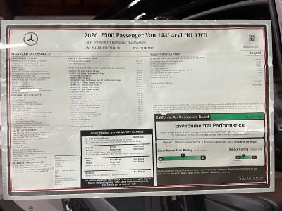 2026 Mercedes-Benz Sprinter Passenger Van 2500 Standard Roof I4 Diesel HO 144 AWD