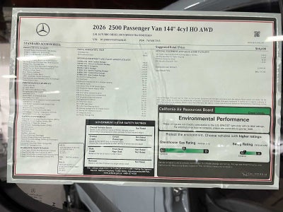 2026 Mercedes-Benz Sprinter Passenger Van 2500 Standard Roof I4 Diesel HO 144 AWD