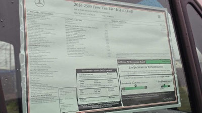 2026 Mercedes-Benz Sprinter 2500 Standard Roof I4 Diesel HO 144" AWD