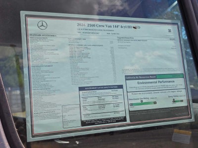 2026 Mercedes-Benz Sprinter 2500 Standard Roof I4 Diesel HO 144 AWD