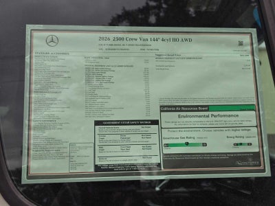 2026 Mercedes-Benz Sprinter 2500 Standard Roof I4 Diesel HO 144 AWD