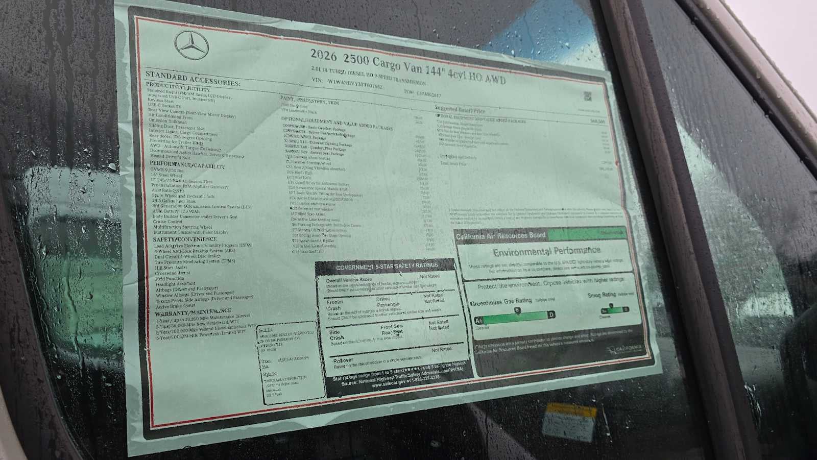 2026 Mercedes-Benz Sprinter 2500 Standard Roof I4 Diesel HO 144" AWD