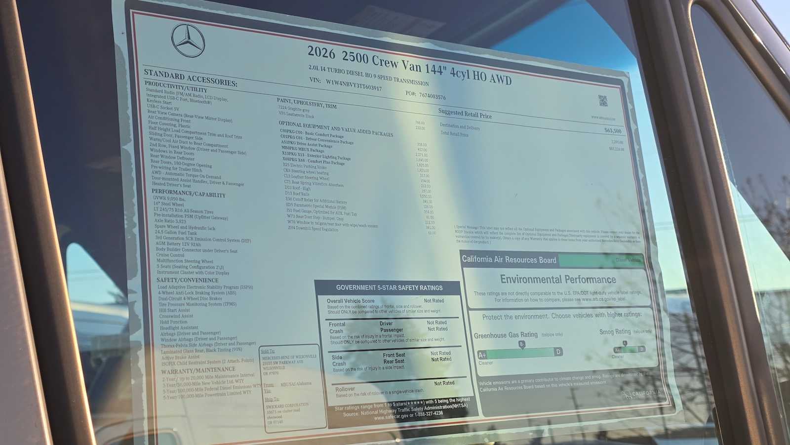 2026 Mercedes-Benz Sprinter 2500 Standard Roof I4 Diesel HO 144" AWD