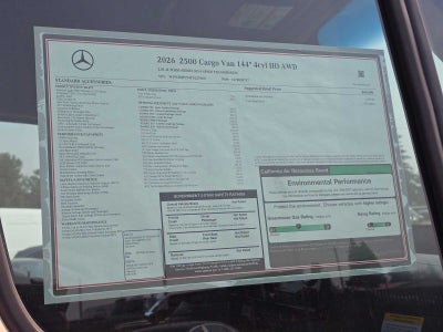 2026 Mercedes-Benz Sprinter Cargo 2500 Standard Roof I4 Diesel HO 144 AWD