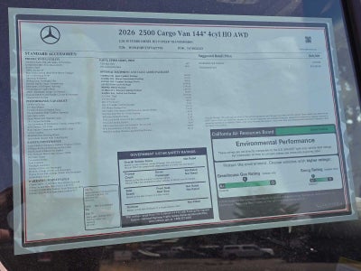 2026 Mercedes-Benz Sprinter Cargo 2500 Standard Roof I4 Diesel HO 144 AWD
