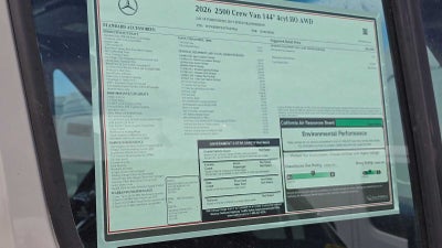 2026 Mercedes-Benz Sprinter 2500 Standard Roof I4 Diesel HO 144 AWD