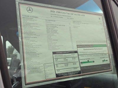 2026 Mercedes-Benz Sprinter 2500 Standard Roof I4 Diesel HO 144 AWD