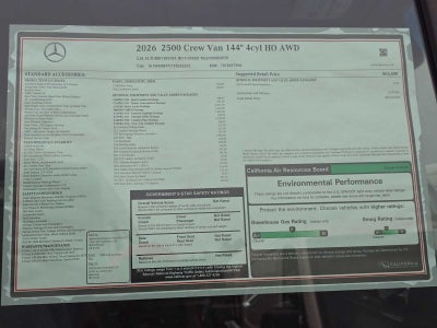 2026 Mercedes-Benz Sprinter 2500 Standard Roof I4 Diesel HO 144 AWD