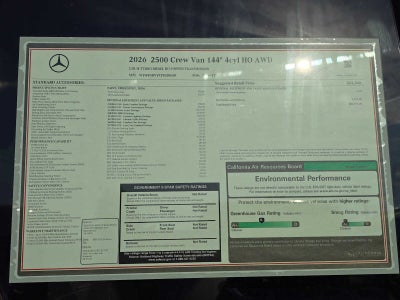 2026 Mercedes-Benz Sprinter Crew 2500 Standard Roof I4 Diesel HO 144 AWD