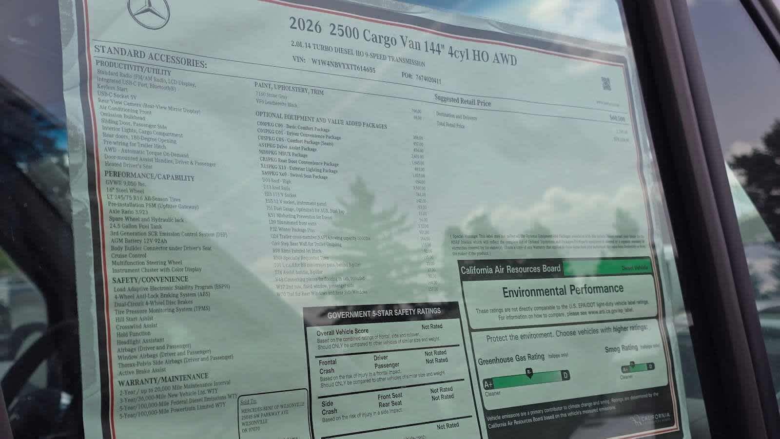 2026 Mercedes-Benz Sprinter 2500 Standard Roof I4 Diesel HO 144 AWD