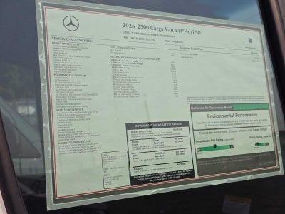 2026 Mercedes-Benz Sprinter Cargo 2500 Standard Roof I4 Diesel 144 RWD