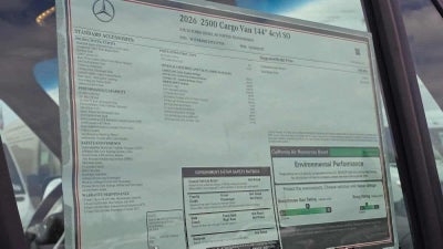 2026 Mercedes-Benz Sprinter 2500 Standard Roof I4 Diesel 144 RWD