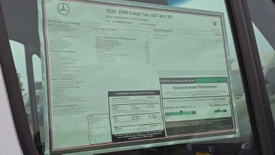 2026 Mercedes-Benz Sprinter 2500 Standard Roof I4 Diesel 144 RWD
