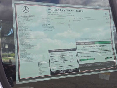 2026 Mercedes-Benz Sprinter Cargo 2500 Standard Roof I4 Diesel 144 RWD