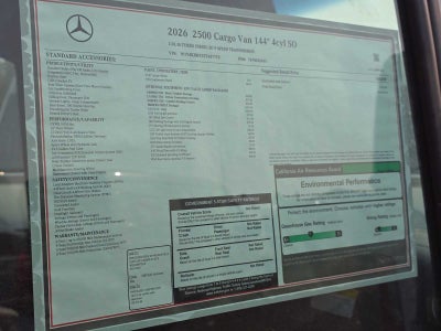 2026 Mercedes-Benz Sprinter Cargo 2500 Standard Roof I4 Diesel 144 RWD