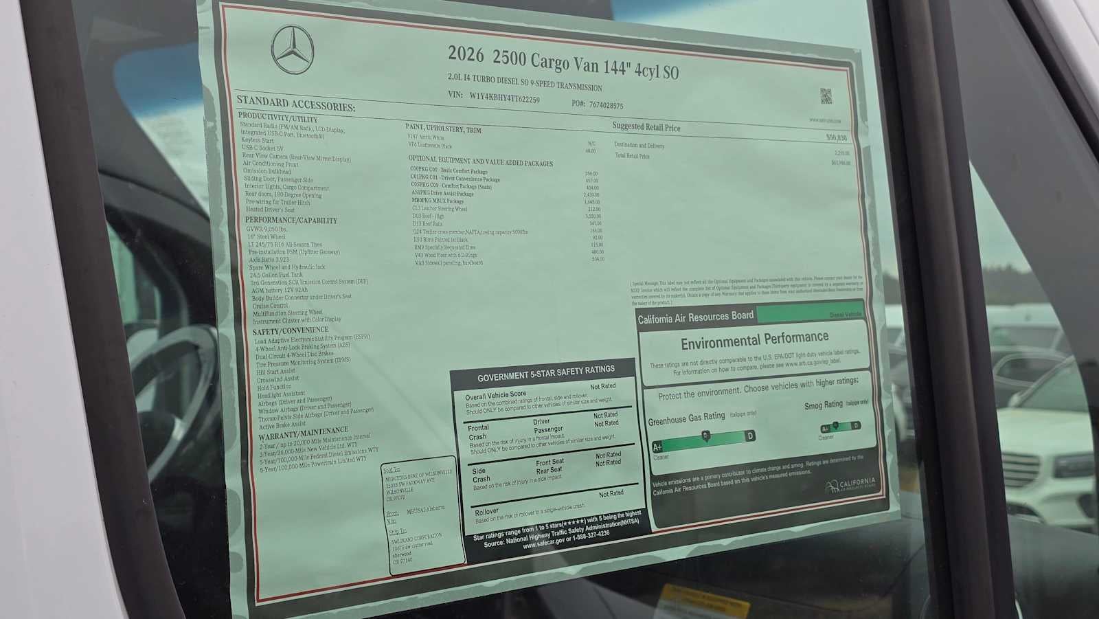 2026 Mercedes-Benz Sprinter 2500 Standard Roof I4 Diesel 144 RWD