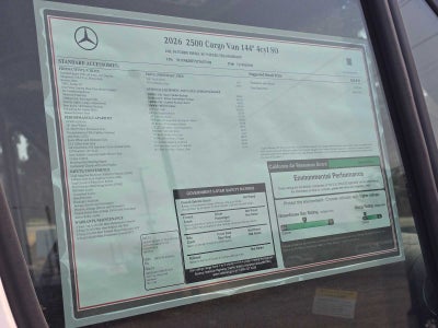 2026 Mercedes-Benz Sprinter Cargo 2500 Standard Roof I4 Diesel 144 RWD