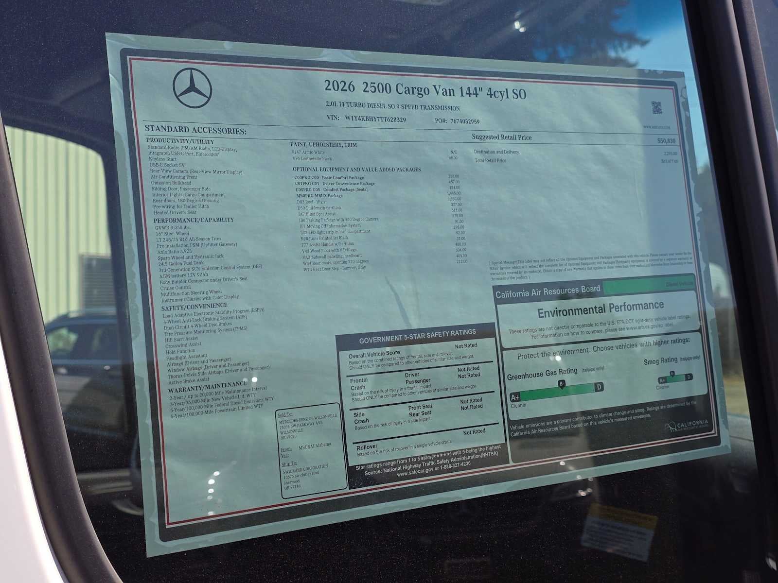 2026 Mercedes-Benz Sprinter 2500 Standard Roof I4 Diesel 144 RWD