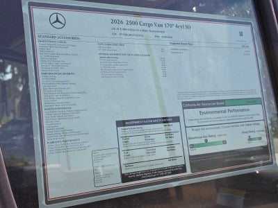 2026 Mercedes-Benz Sprinter 2500 High Roof I4 Diesel 170 RWD