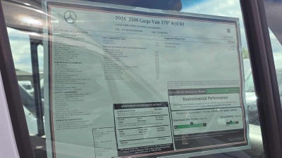 2026 Mercedes-Benz Sprinter 2500 High Roof I4 Diesel 170 RWD