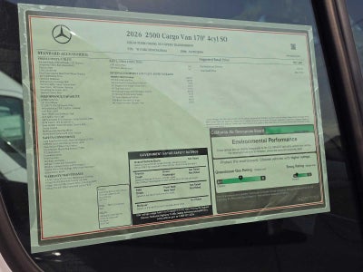 2026 Mercedes-Benz Sprinter Cargo 2500 High Roof I4 Diesel 170 RWD